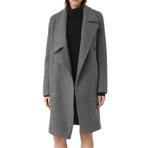 All Saints Ellis grey wool coat - Size 4